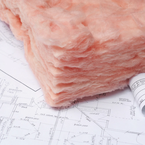 pink fiber glass insulation material